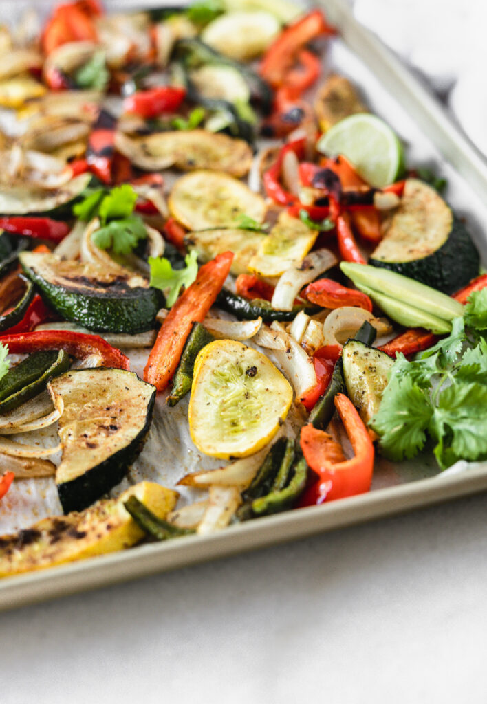 Sheet Pan Fajita Vegetables